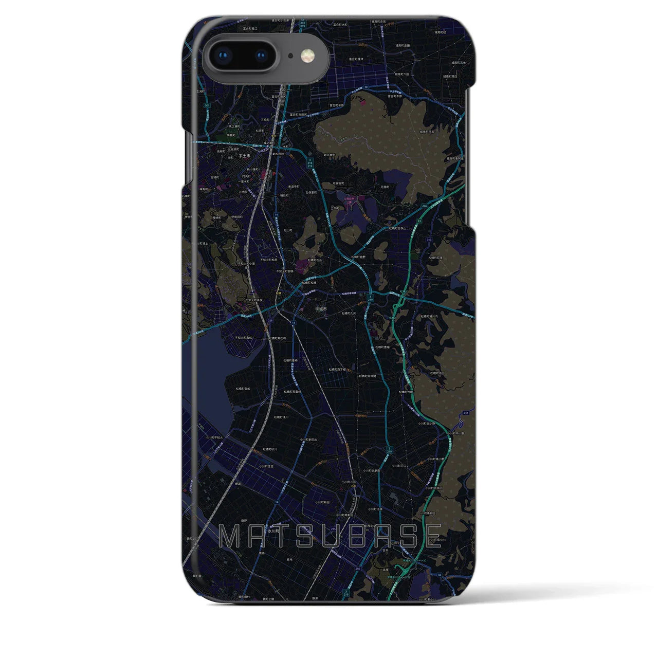 【松橋(熊本県)】地図柄iPhoneケース(バックカバータイプ)