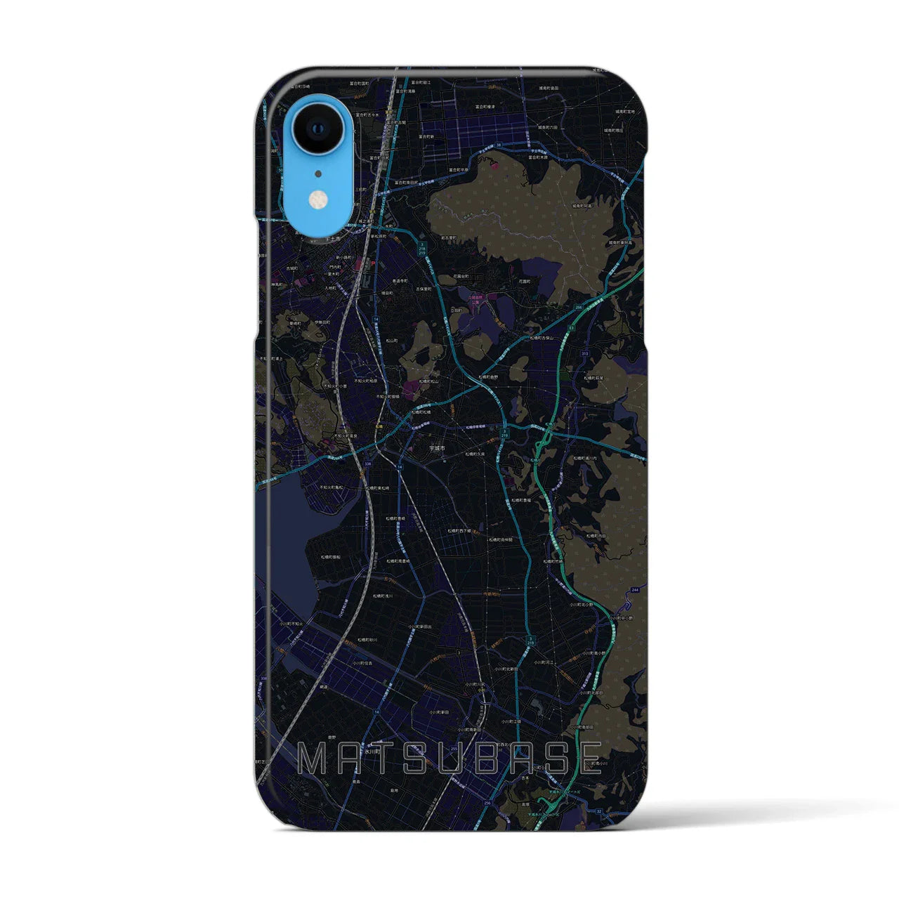 【松橋(熊本県)】地図柄iPhoneケース(バックカバータイプ)