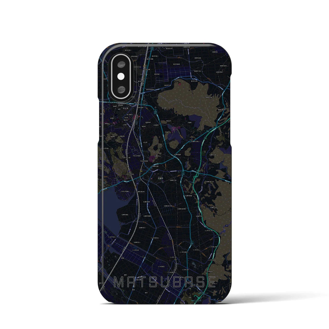 【松橋(熊本県)】地図柄iPhoneケース(バックカバータイプ)