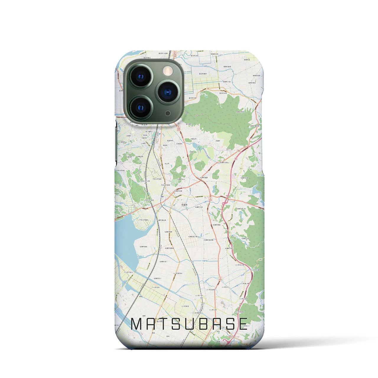 【松橋(熊本県)】地図柄iPhoneケース(バックカバータイプ)