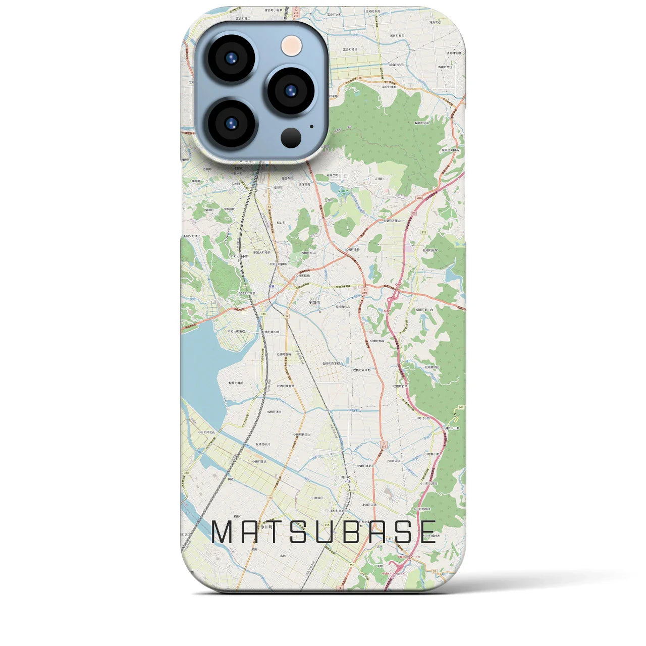 【松橋(熊本県)】地図柄iPhoneケース(バックカバータイプ)