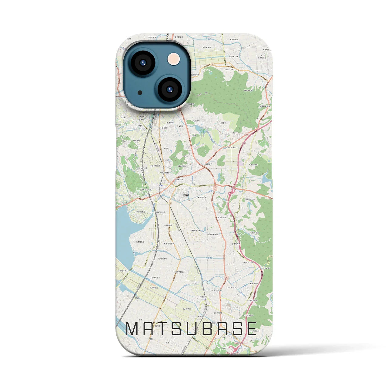 【松橋(熊本県)】地図柄iPhoneケース(バックカバータイプ)