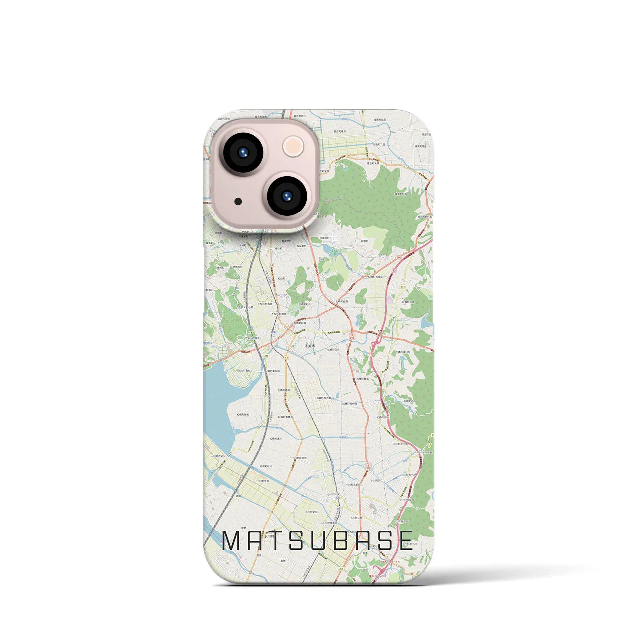 【松橋(熊本県)】地図柄iPhoneケース(バックカバータイプ)