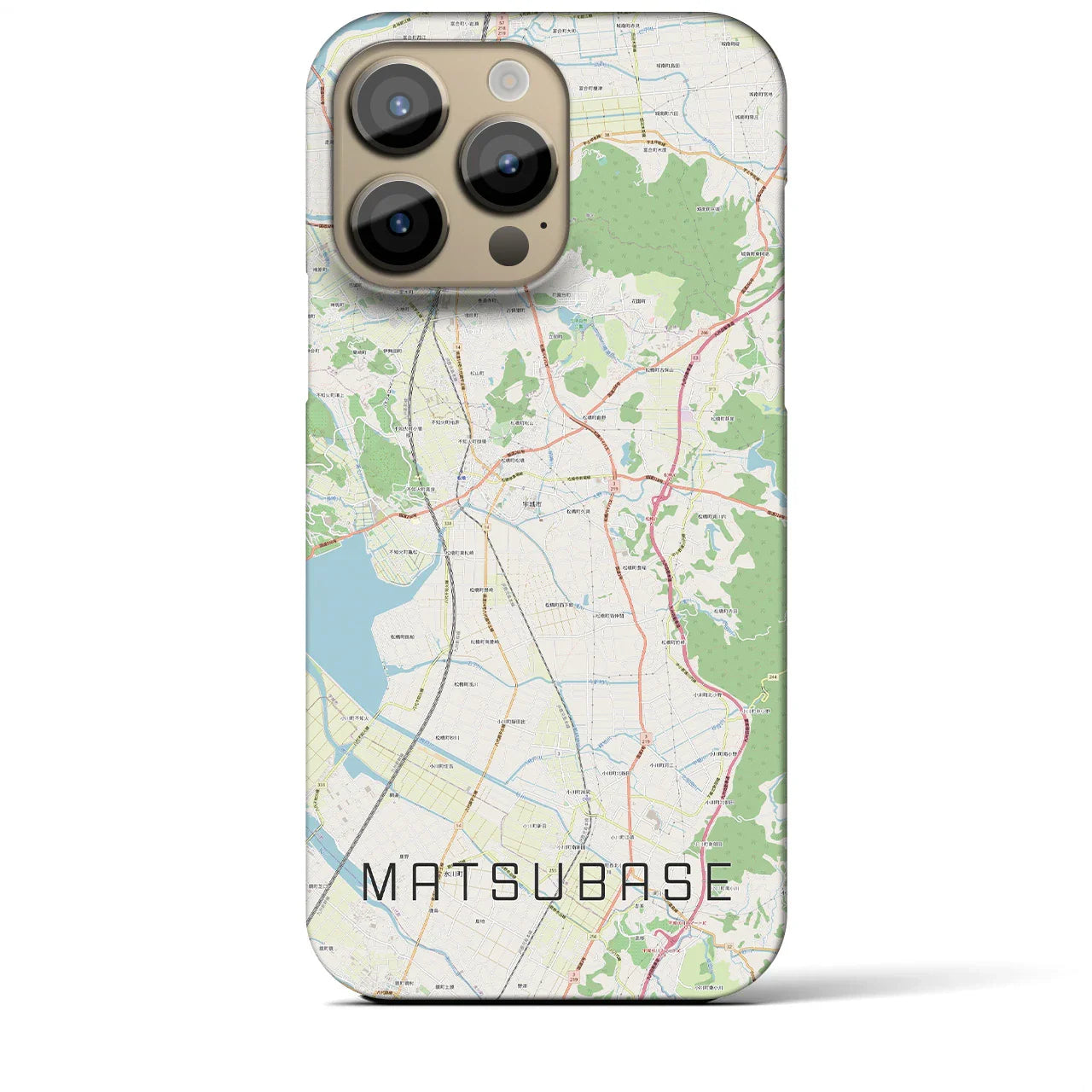 【松橋(熊本県)】地図柄iPhoneケース(バックカバータイプ)