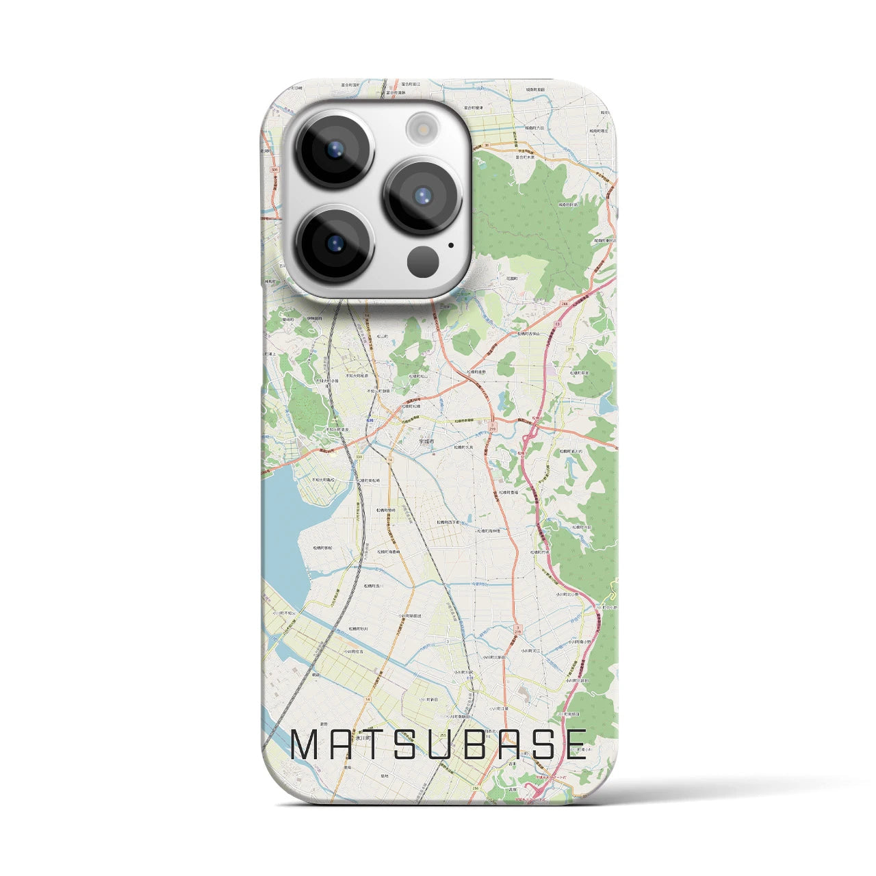 【松橋(熊本県)】地図柄iPhoneケース(バックカバータイプ)