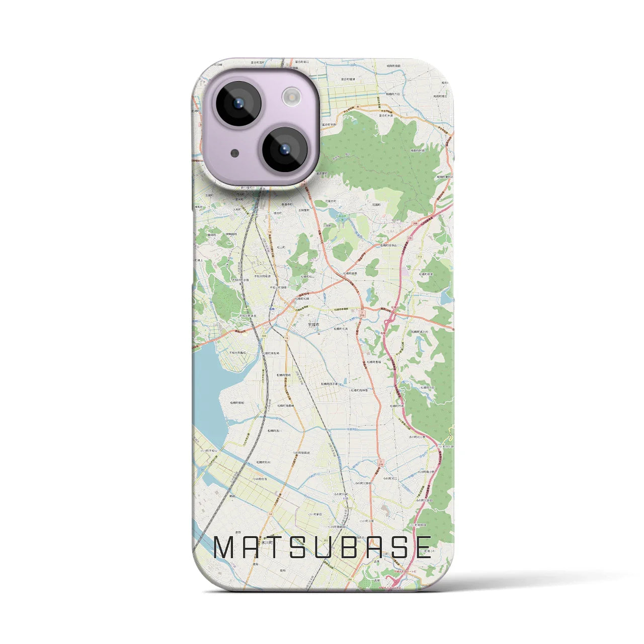 【松橋(熊本県)】地図柄iPhoneケース(バックカバータイプ)