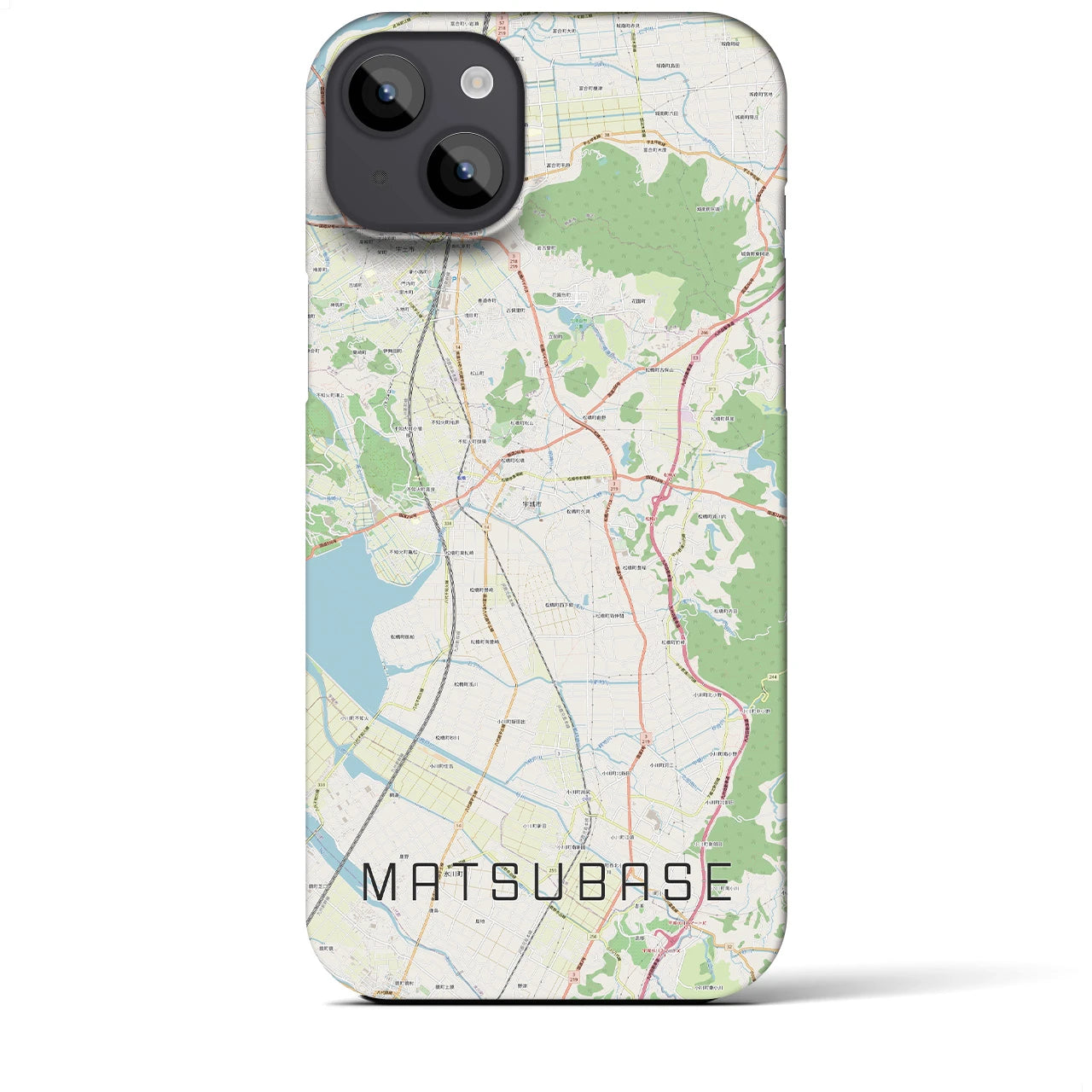 【松橋(熊本県)】地図柄iPhoneケース(バックカバータイプ)