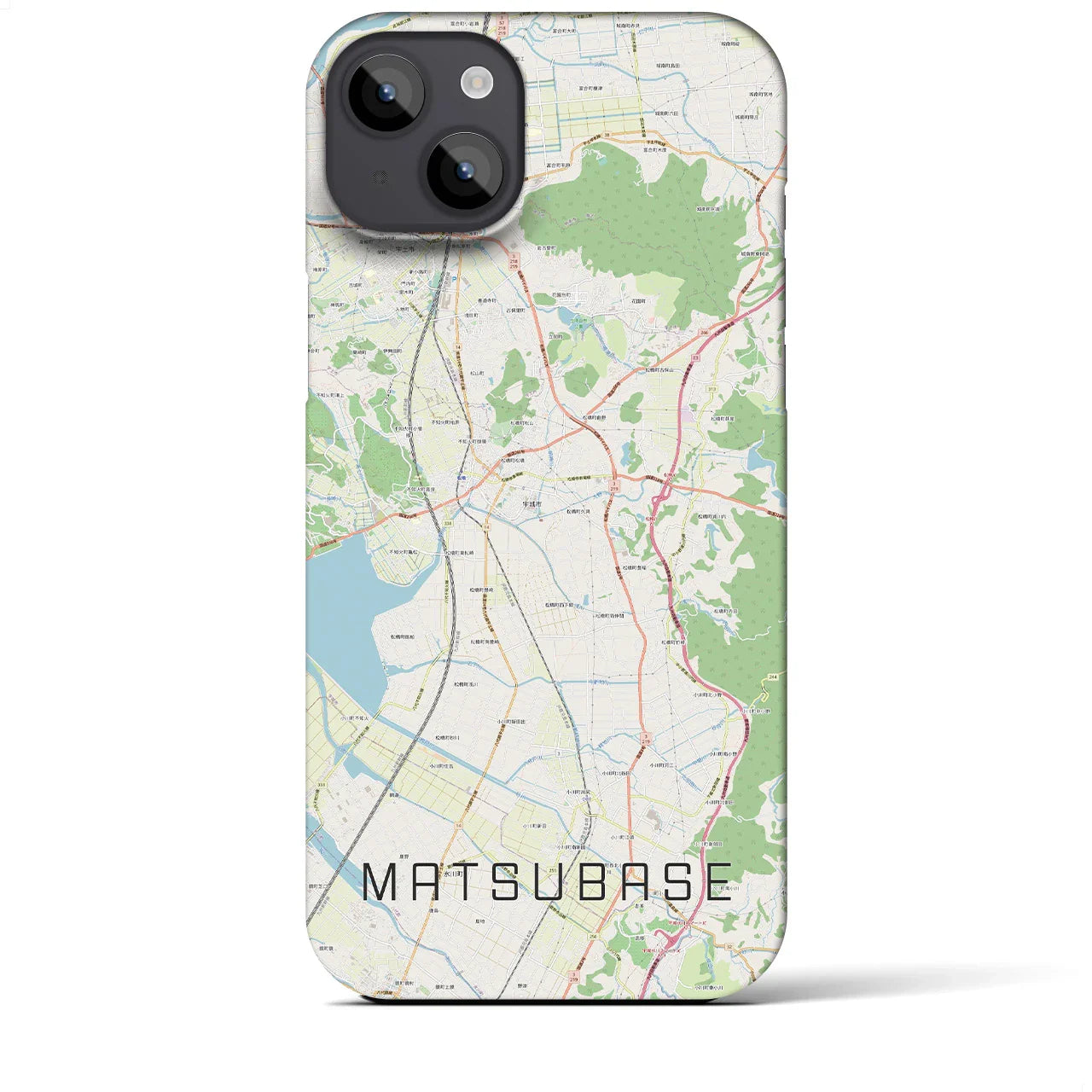 【松橋(熊本県)】地図柄iPhoneケース(バックカバータイプ)