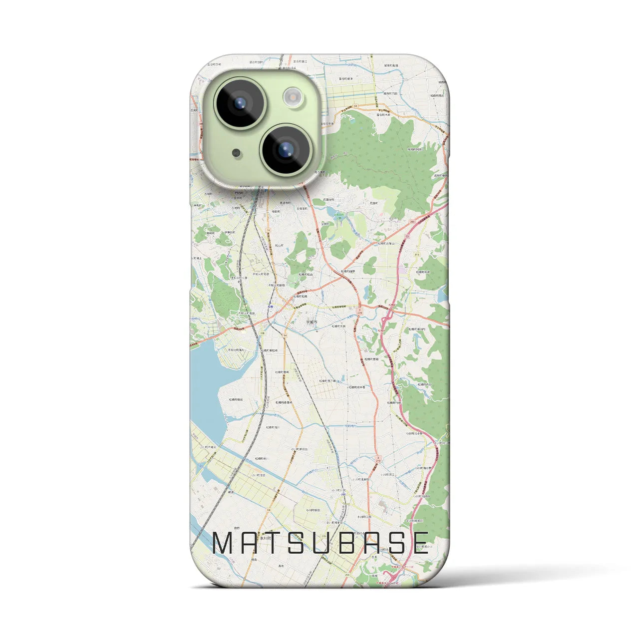 【松橋(熊本県)】地図柄iPhoneケース(バックカバータイプ)