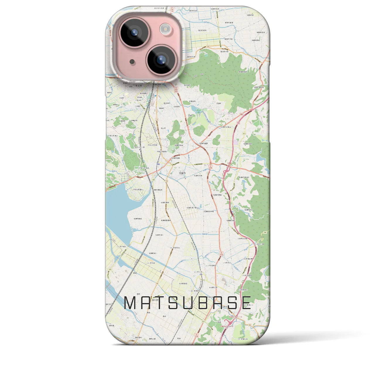 【松橋(熊本県)】地図柄iPhoneケース(バックカバータイプ)