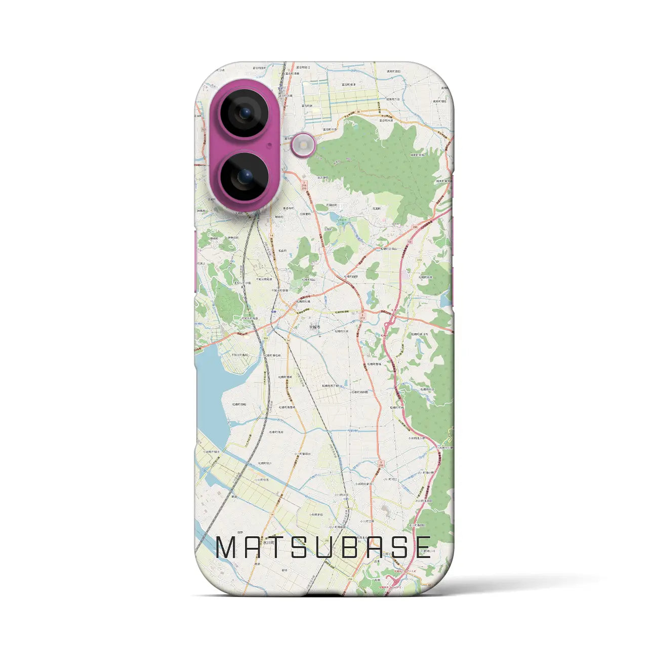 【松橋(熊本県)】地図柄iPhoneケース(バックカバータイプ)