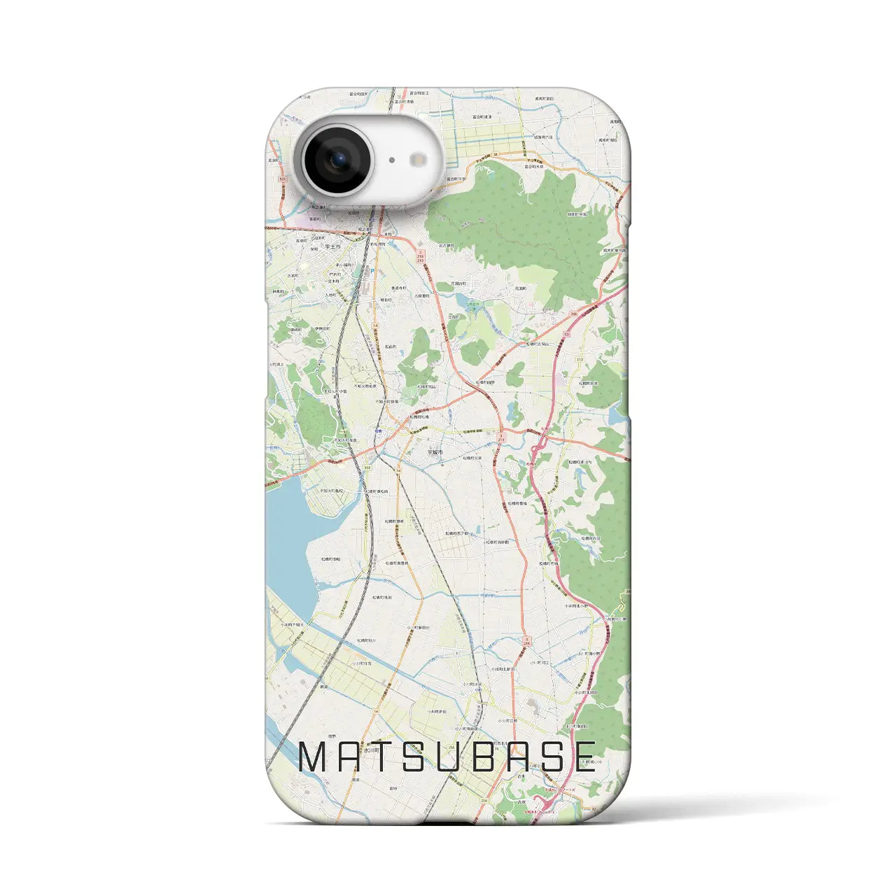 【松橋(熊本県)】地図柄iPhoneケース(バックカバータイプ)