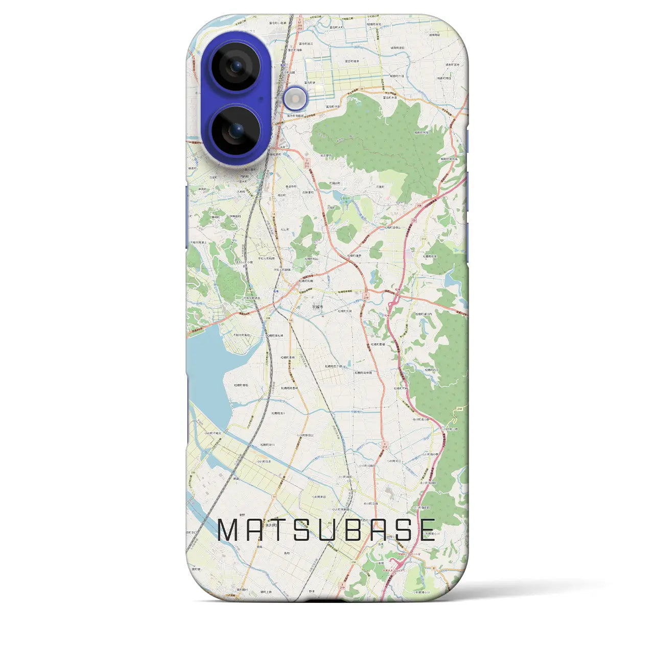 【松橋(熊本県)】地図柄iPhoneケース(バックカバータイプ)