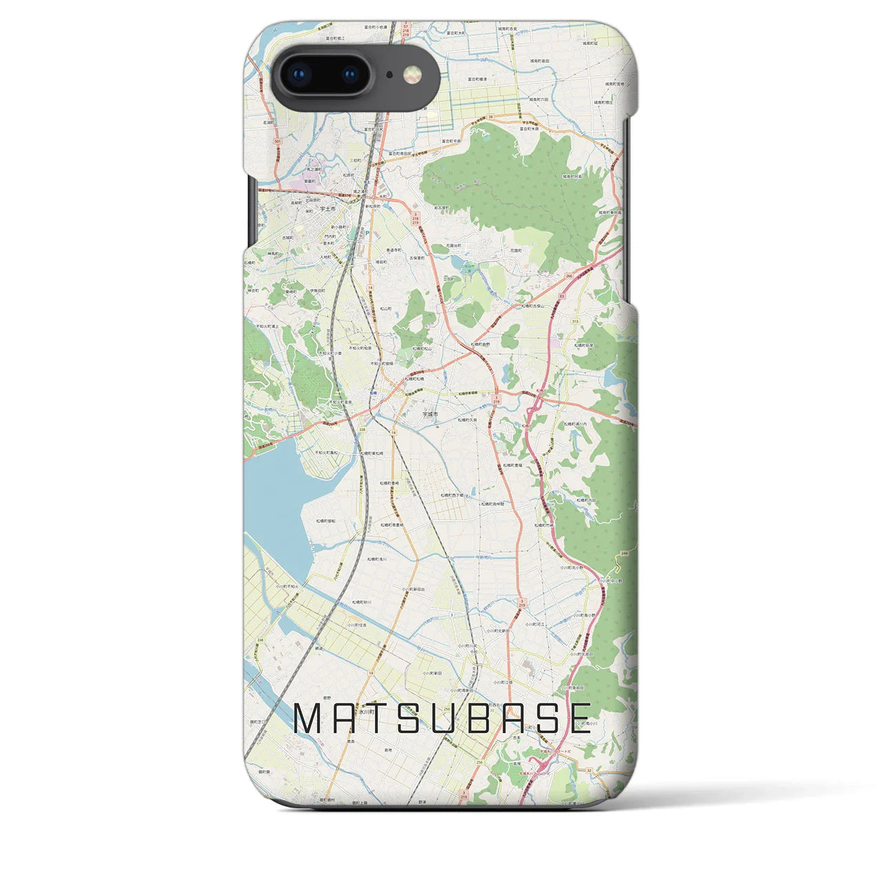 【松橋(熊本県)】地図柄iPhoneケース(バックカバータイプ)