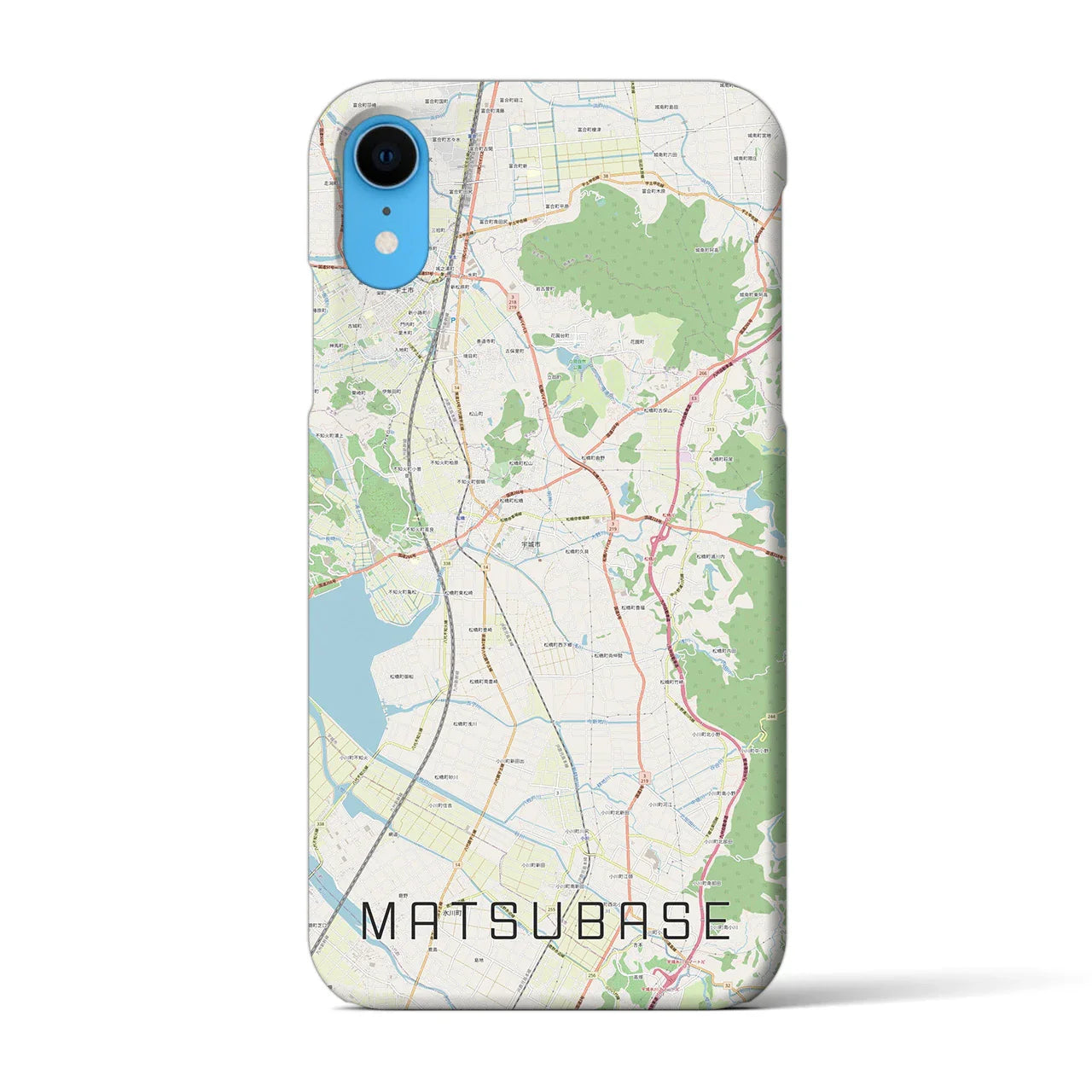 【松橋(熊本県)】地図柄iPhoneケース(バックカバータイプ)