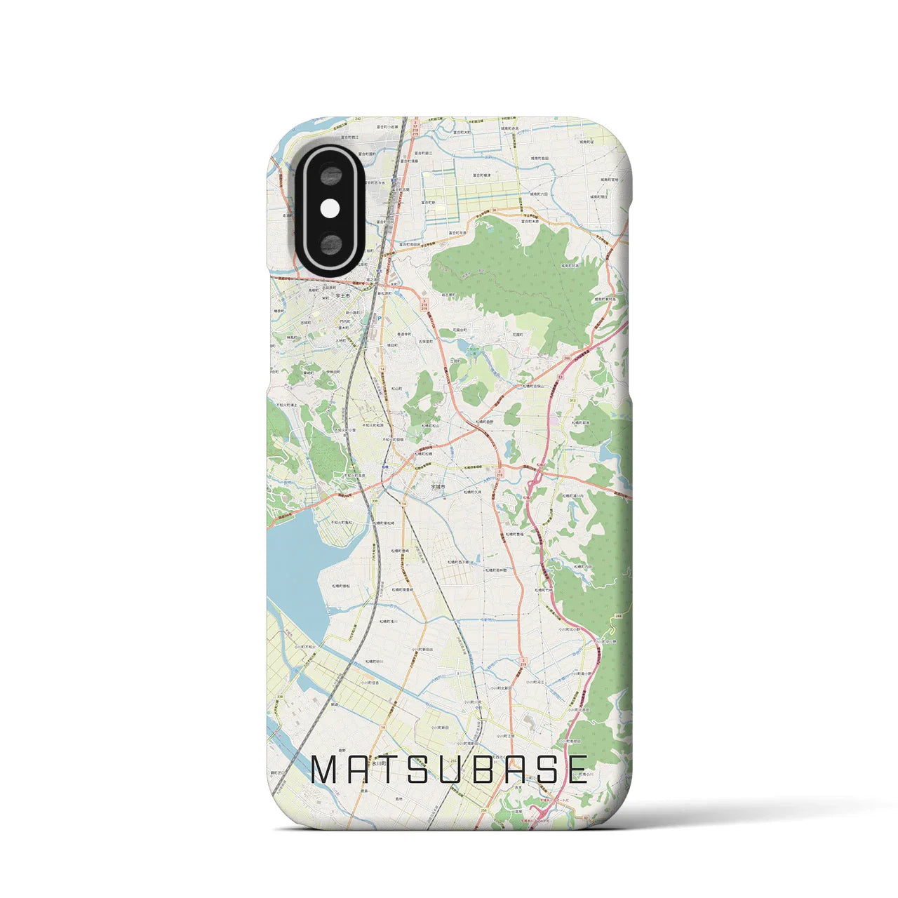 【松橋(熊本県)】地図柄iPhoneケース(バックカバータイプ)