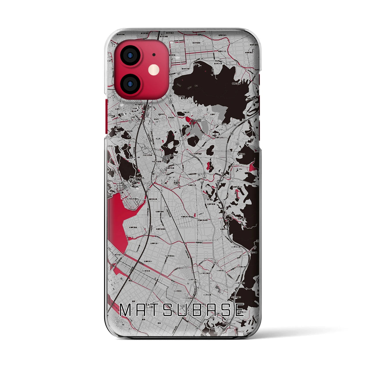 【松橋(熊本県)】地図柄iPhoneケース(クリアタイプ)