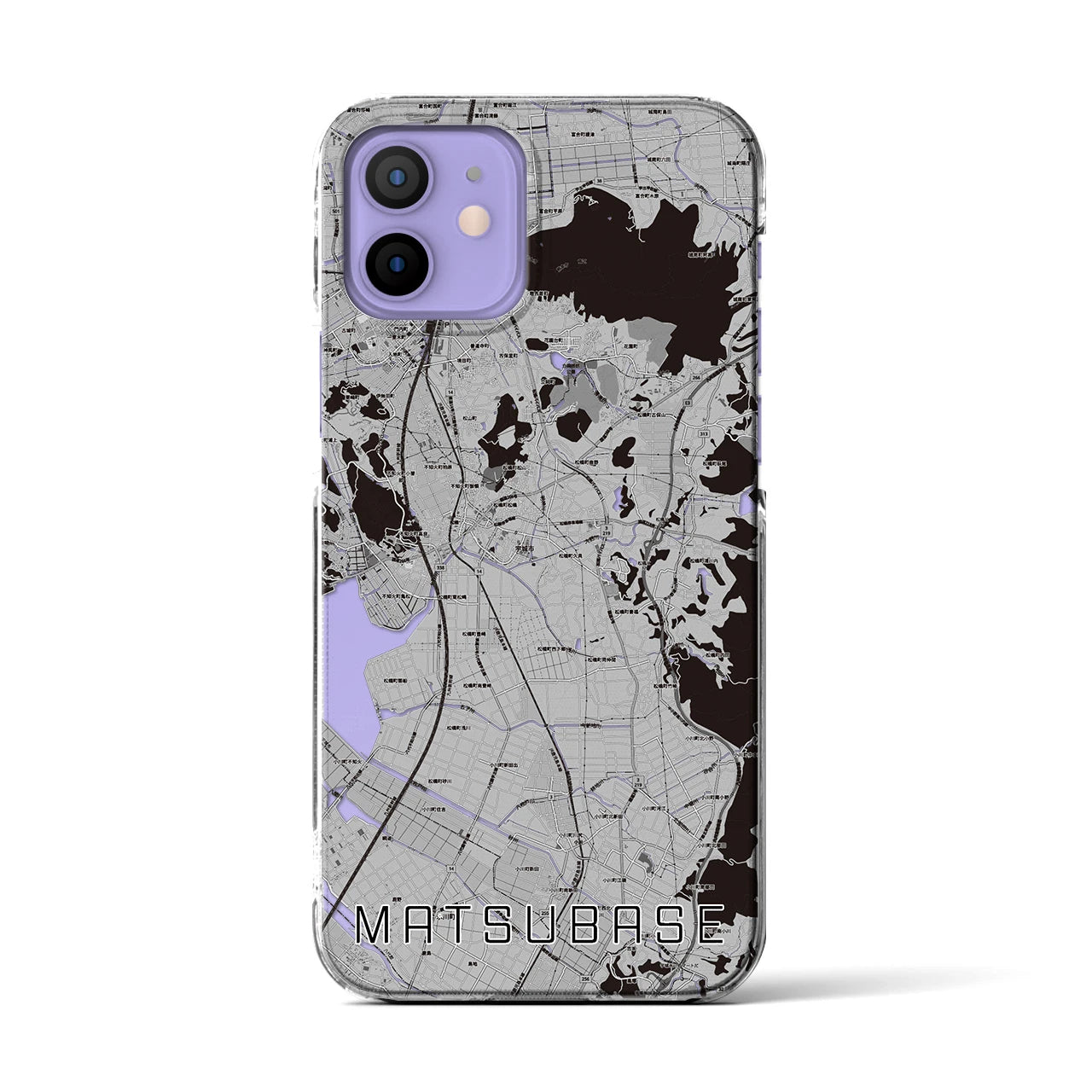 【松橋(熊本県)】地図柄iPhoneケース(クリアタイプ)