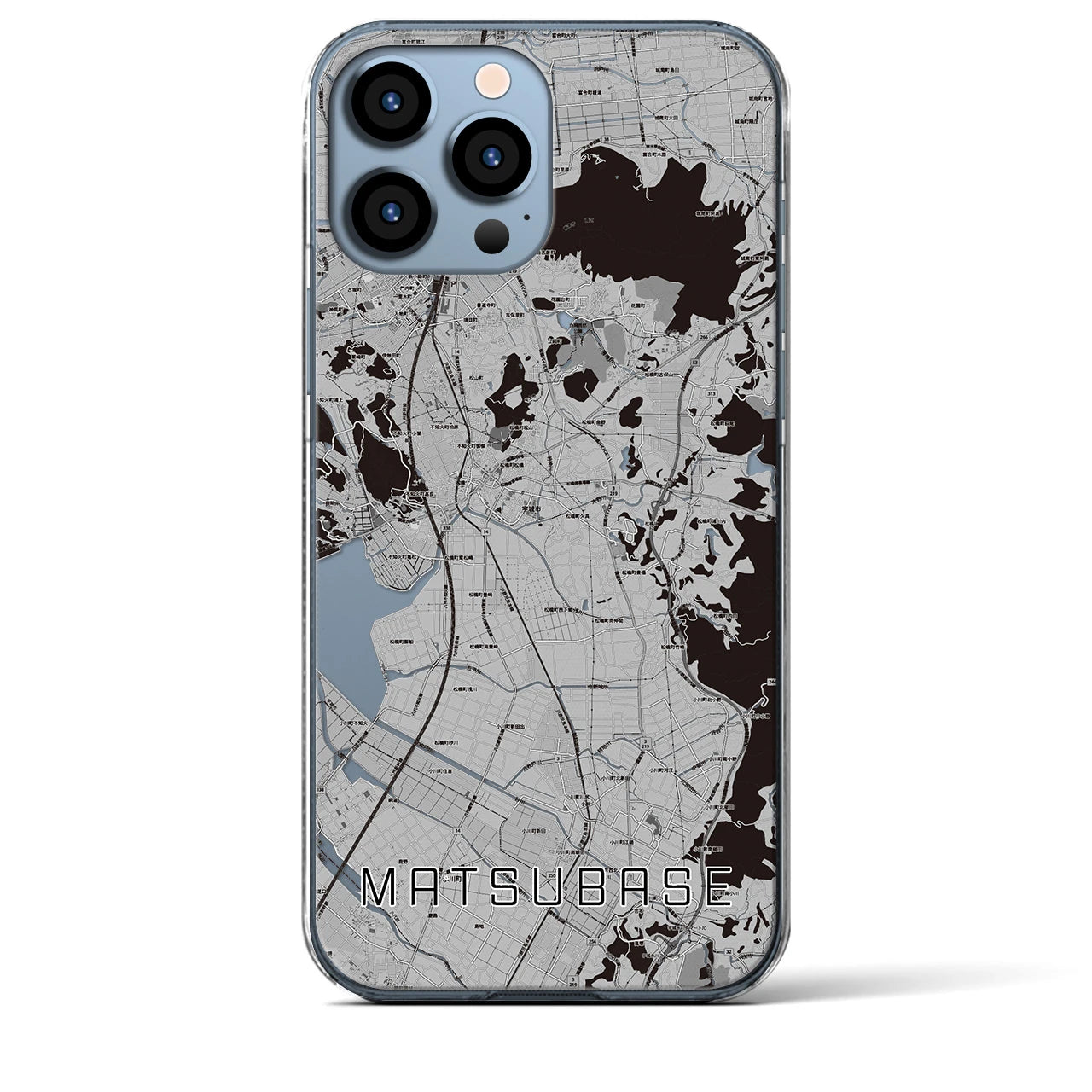 【松橋(熊本県)】地図柄iPhoneケース(クリアタイプ)