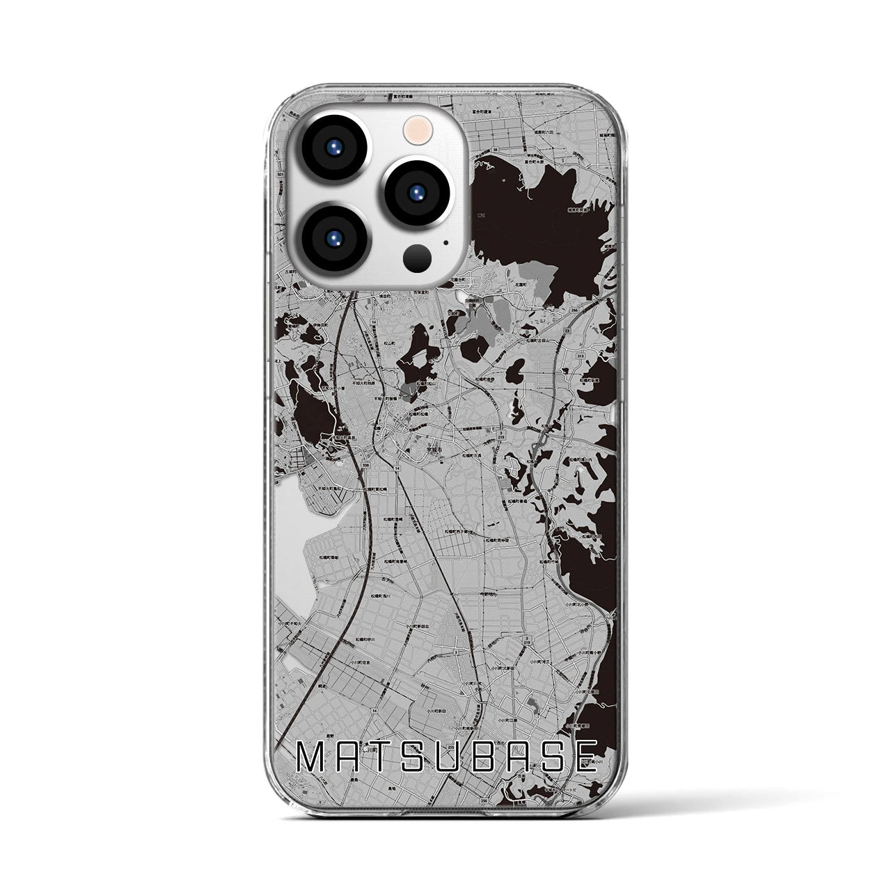 【松橋(熊本県)】地図柄iPhoneケース(クリアタイプ)