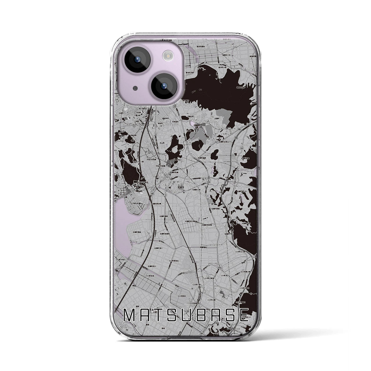 【松橋(熊本県)】地図柄iPhoneケース(クリアタイプ)