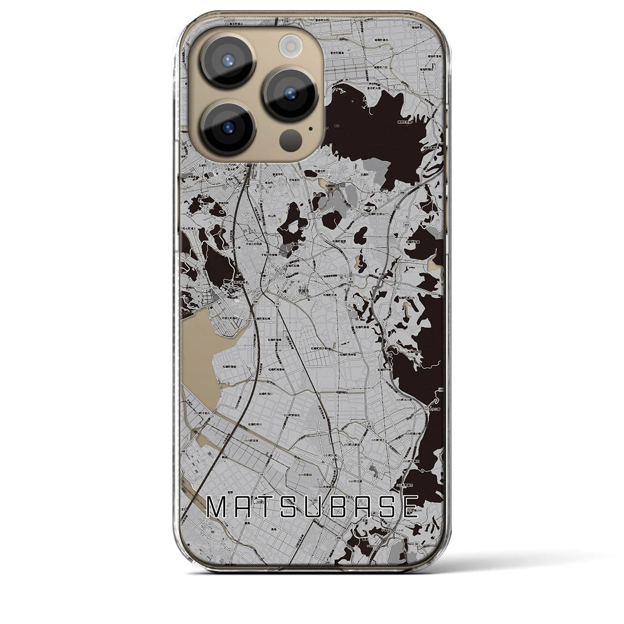 【松橋(熊本県)】地図柄iPhoneケース(クリアタイプ)