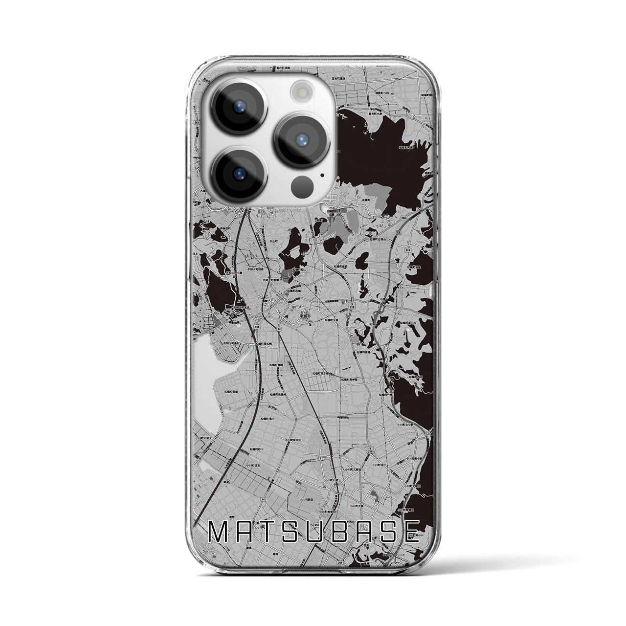 【松橋(熊本県)】地図柄iPhoneケース(クリアタイプ)