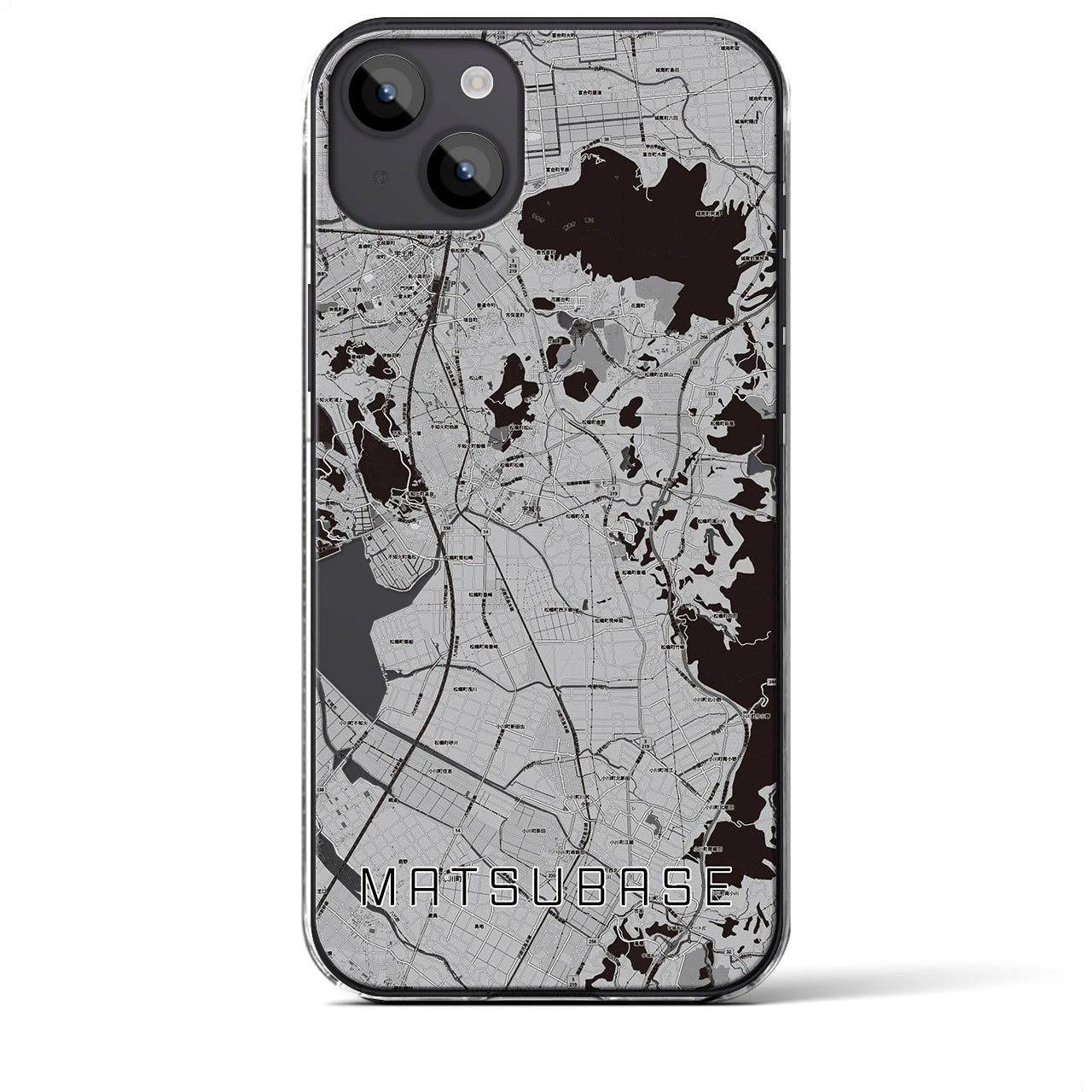 【松橋(熊本県)】地図柄iPhoneケース(クリアタイプ)