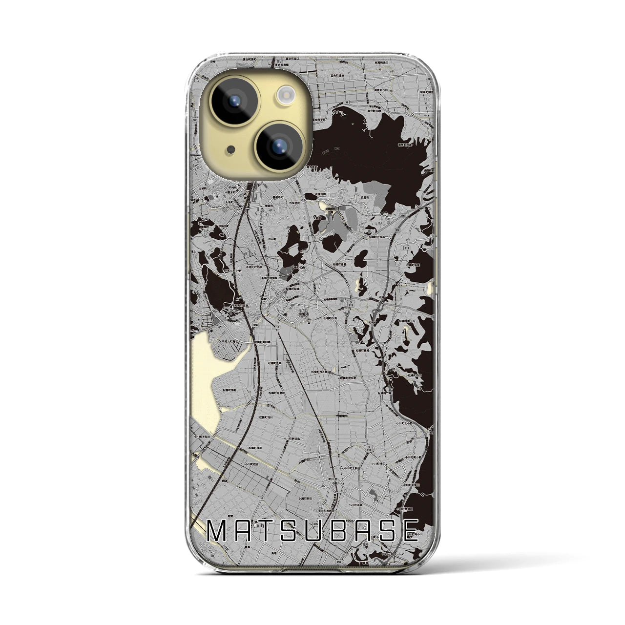 【松橋(熊本県)】地図柄iPhoneケース(クリアタイプ)