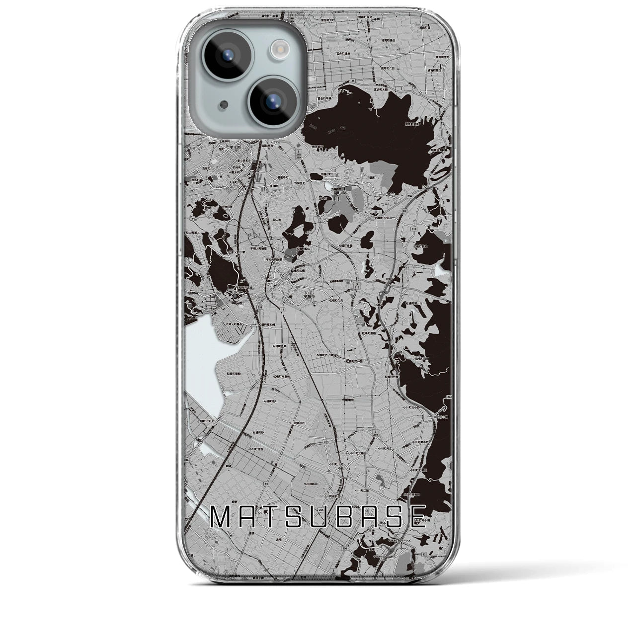 【松橋(熊本県)】地図柄iPhoneケース(クリアタイプ)