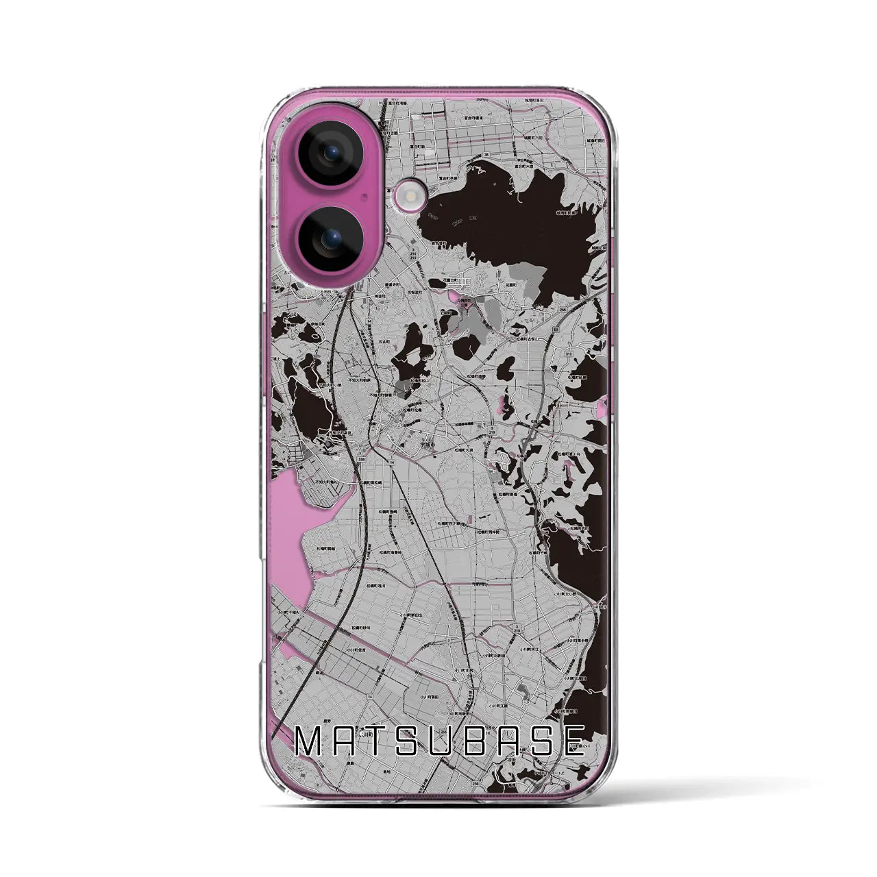 【松橋(熊本県)】地図柄iPhoneケース(クリアタイプ)