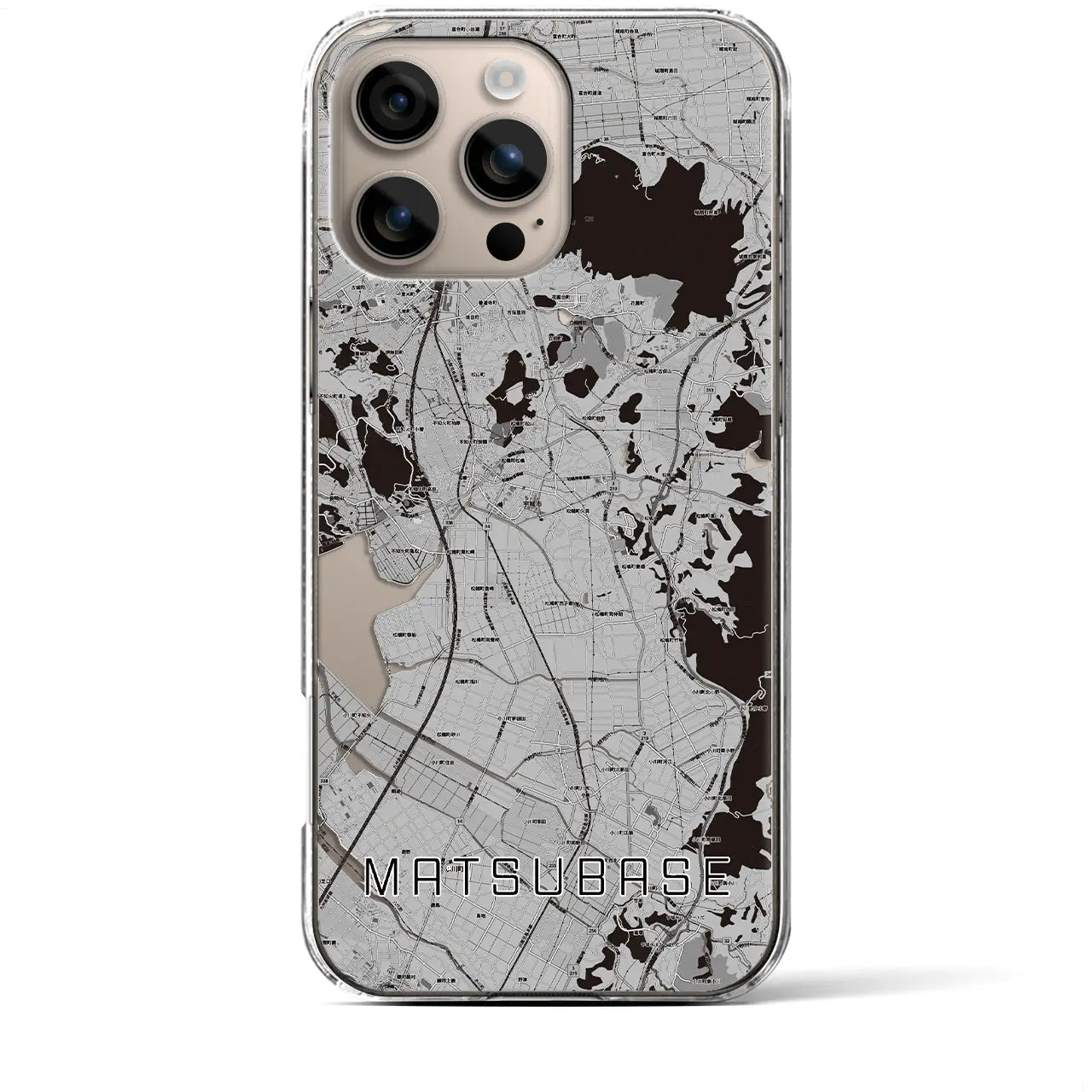 【松橋(熊本県)】地図柄iPhoneケース(クリアタイプ)