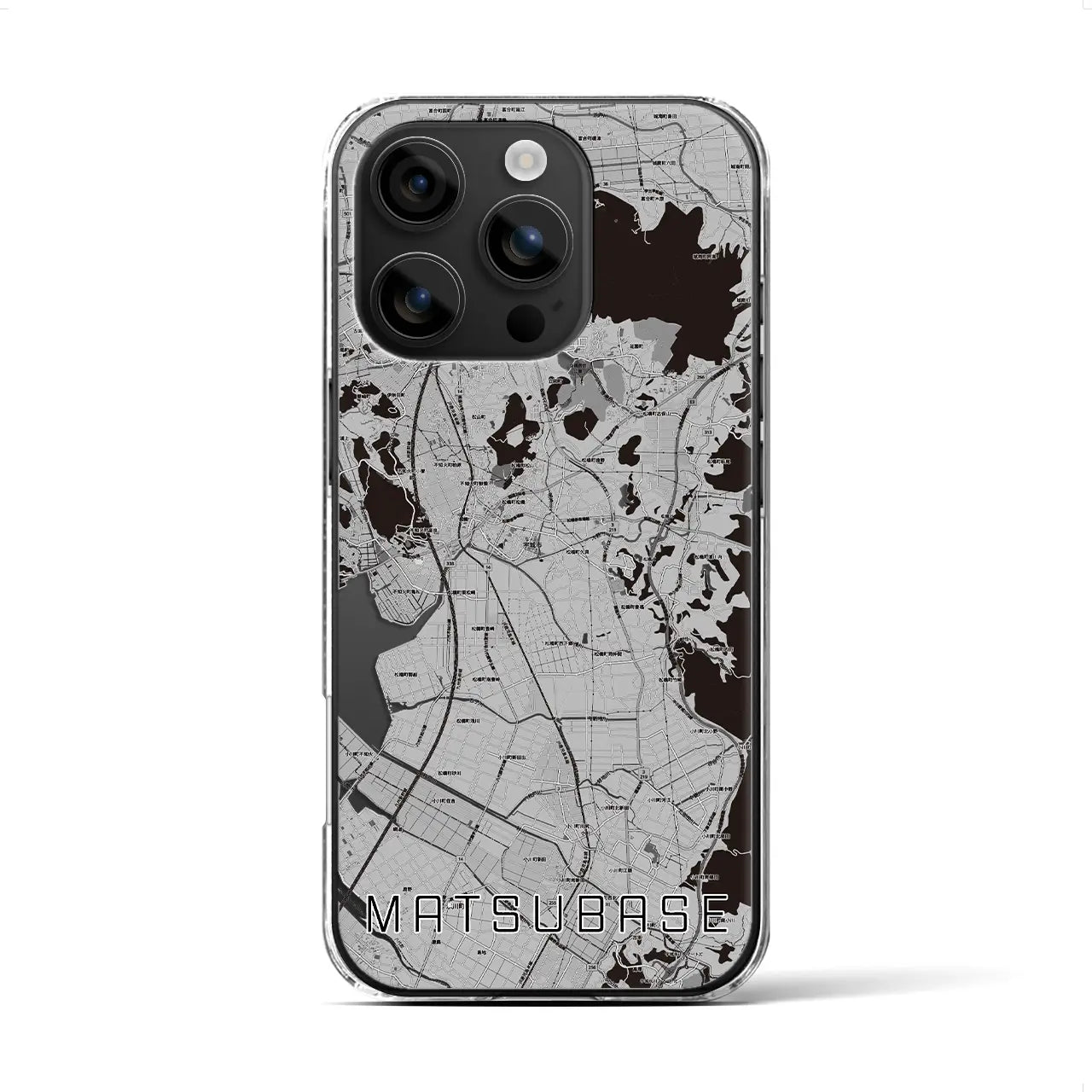 【松橋(熊本県)】地図柄iPhoneケース(クリアタイプ)