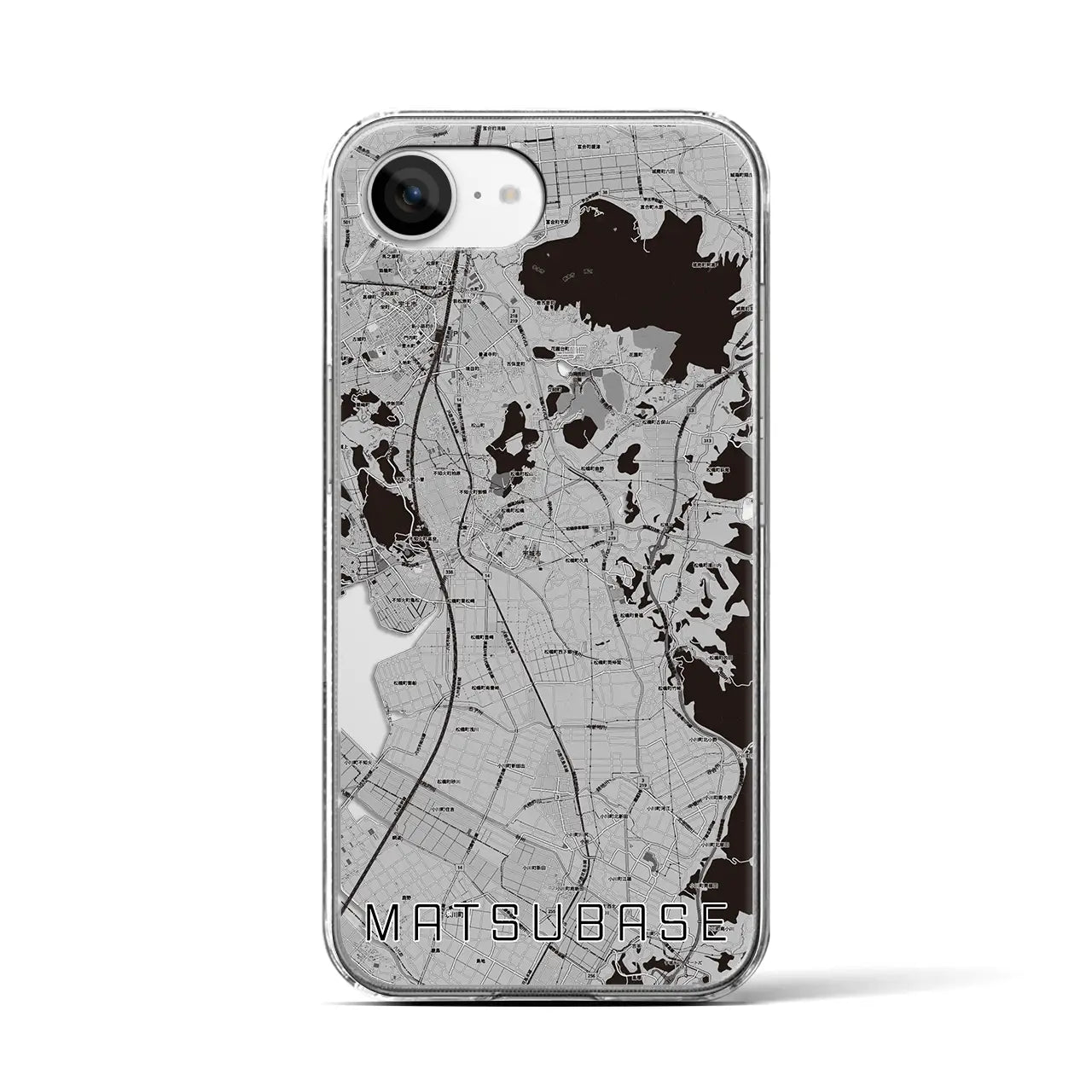 【松橋(熊本県)】地図柄iPhoneケース(クリアタイプ)