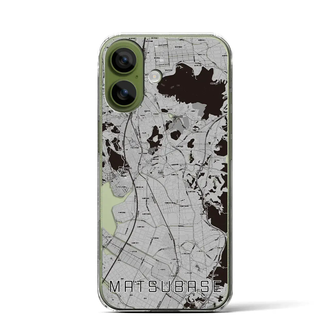 【松橋(熊本県)】地図柄iPhoneケース(クリアタイプ)