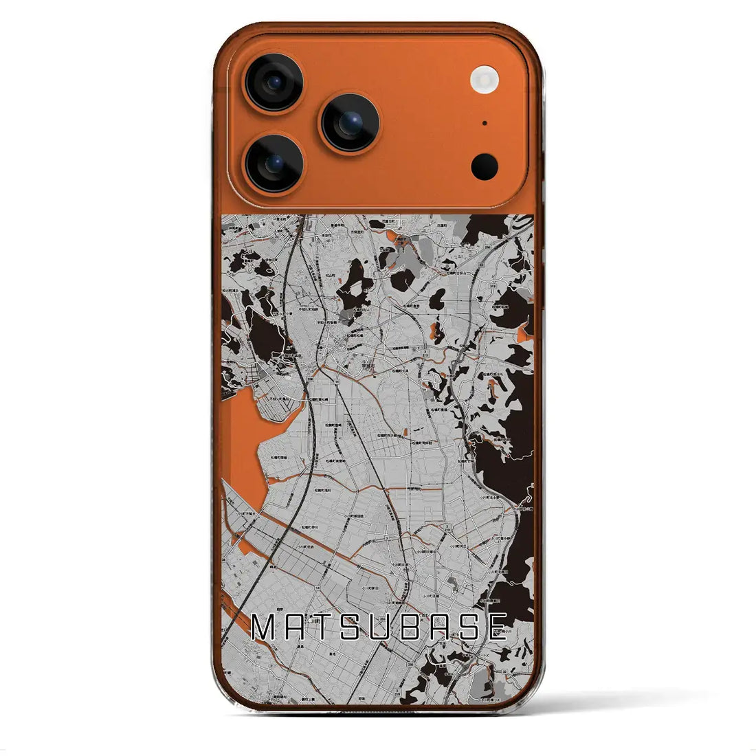 【松橋(熊本県)】地図柄iPhoneケース(クリアタイプ)