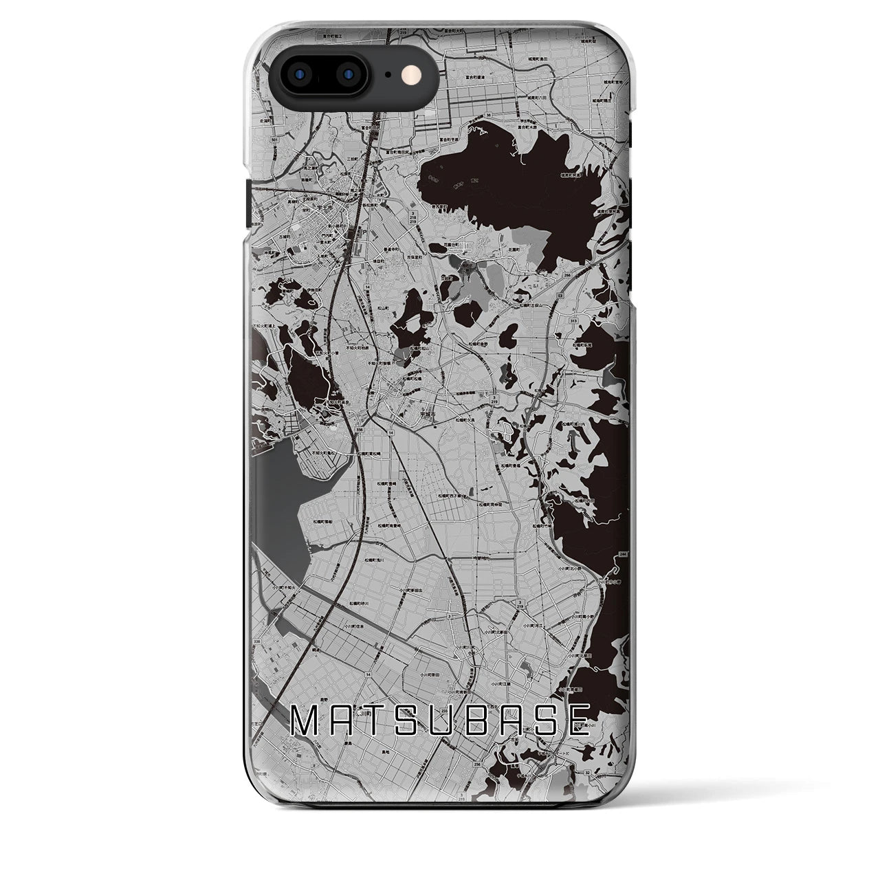 【松橋(熊本県)】地図柄iPhoneケース(クリアタイプ)