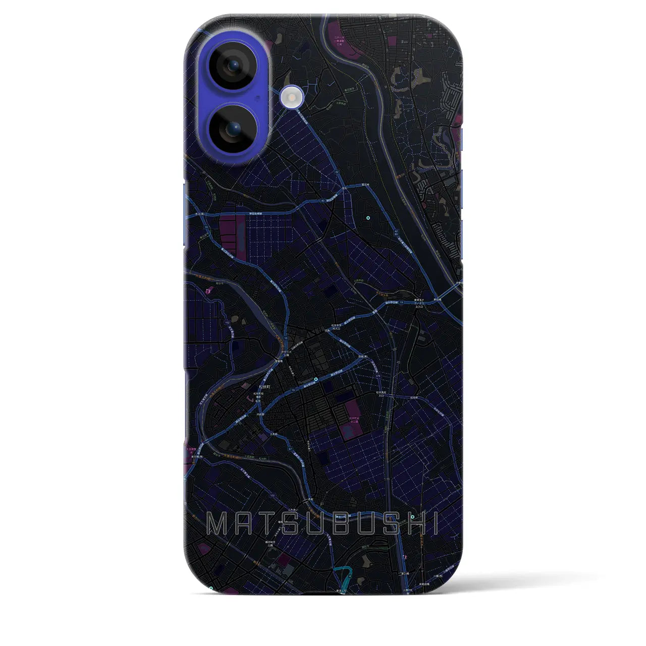 【松伏(埼玉県)】地図柄iPhoneケース(バックカバータイプ)