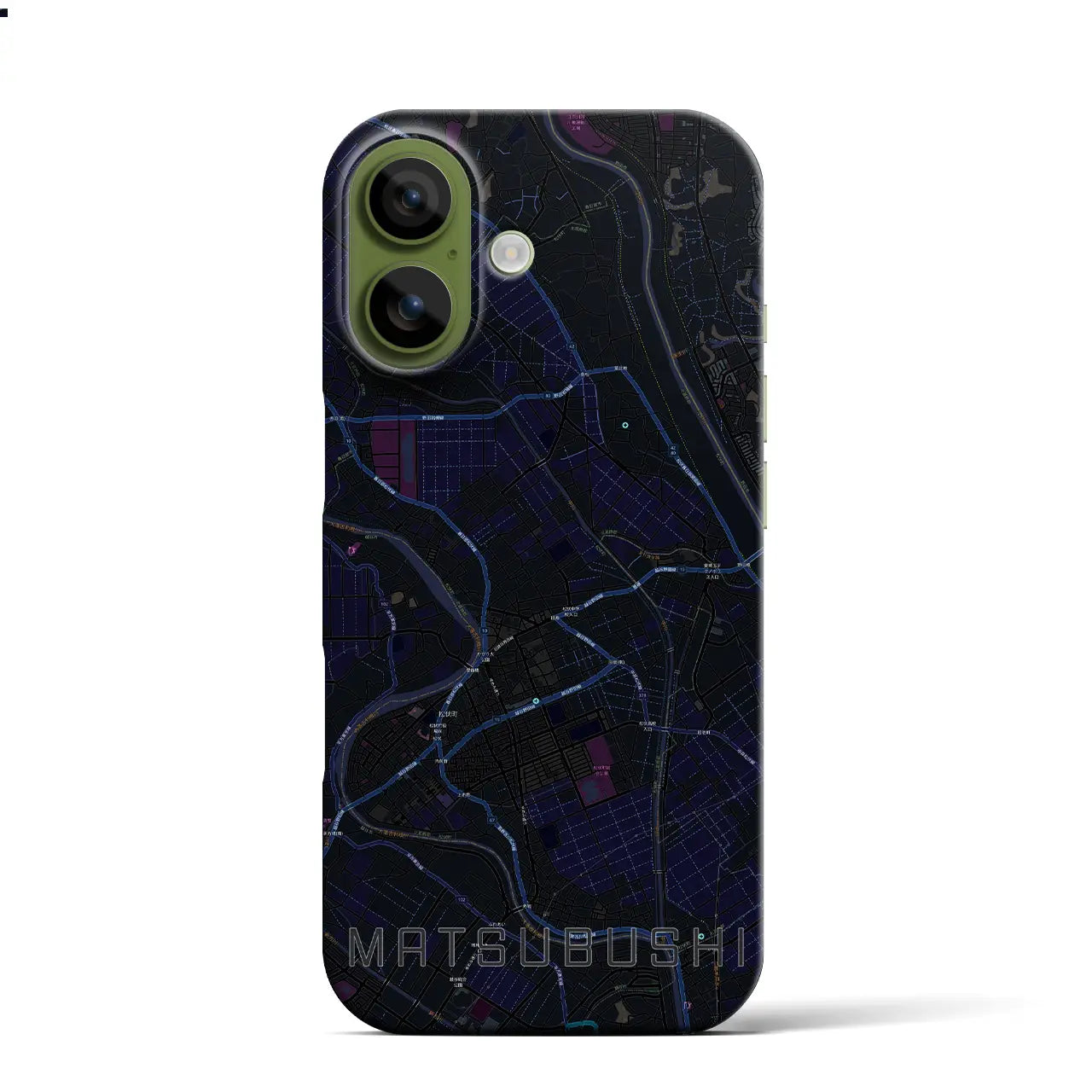 【松伏(埼玉県)】地図柄iPhoneケース(バックカバータイプ)