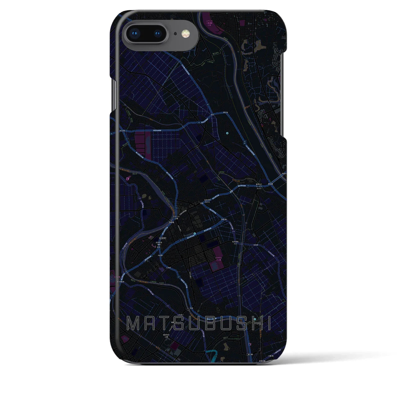 【松伏(埼玉県)】地図柄iPhoneケース(バックカバータイプ)