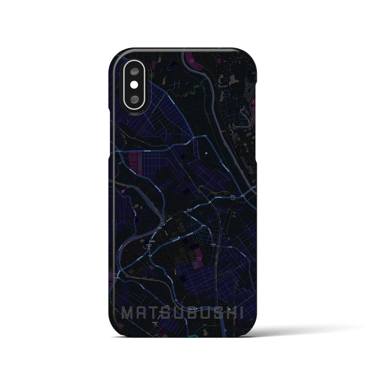 【松伏(埼玉県)】地図柄iPhoneケース(バックカバータイプ)