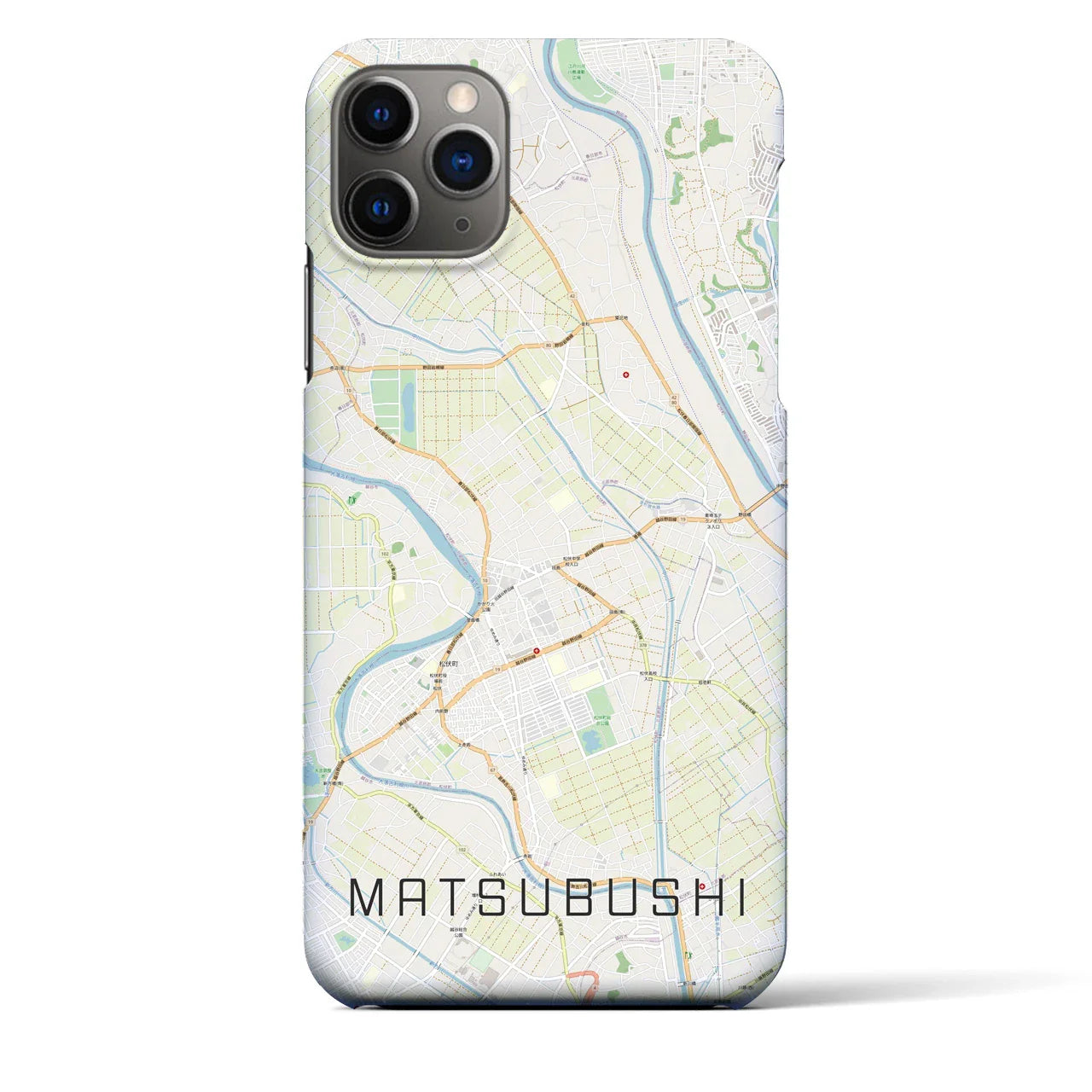 【松伏(埼玉県)】地図柄iPhoneケース(バックカバータイプ)
