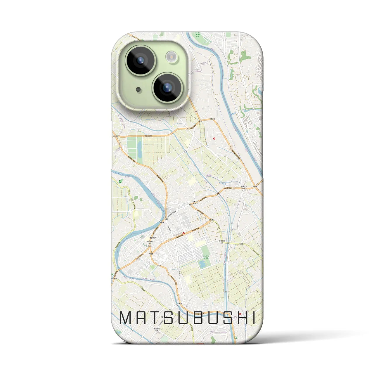 【松伏(埼玉県)】地図柄iPhoneケース(バックカバータイプ)