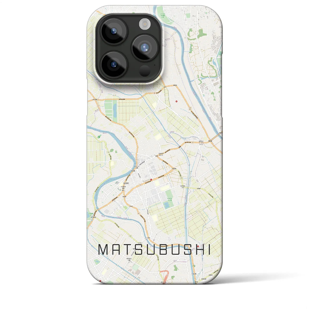 【松伏(埼玉県)】地図柄iPhoneケース(バックカバータイプ)