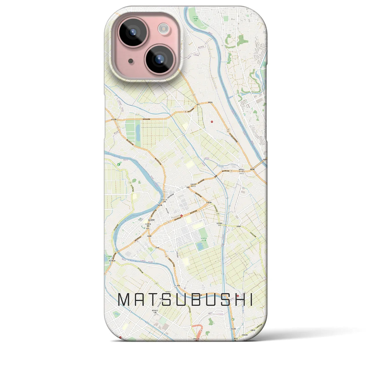 【松伏(埼玉県)】地図柄iPhoneケース(バックカバータイプ)