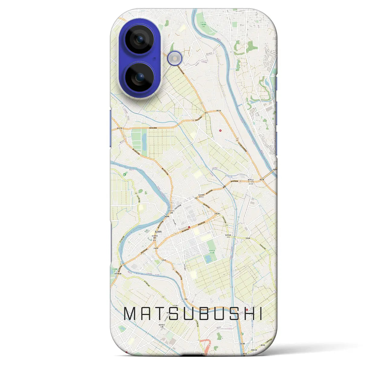 【松伏(埼玉県)】地図柄iPhoneケース(バックカバータイプ)ナチュラル・iPhone 16 Pro Max 用
