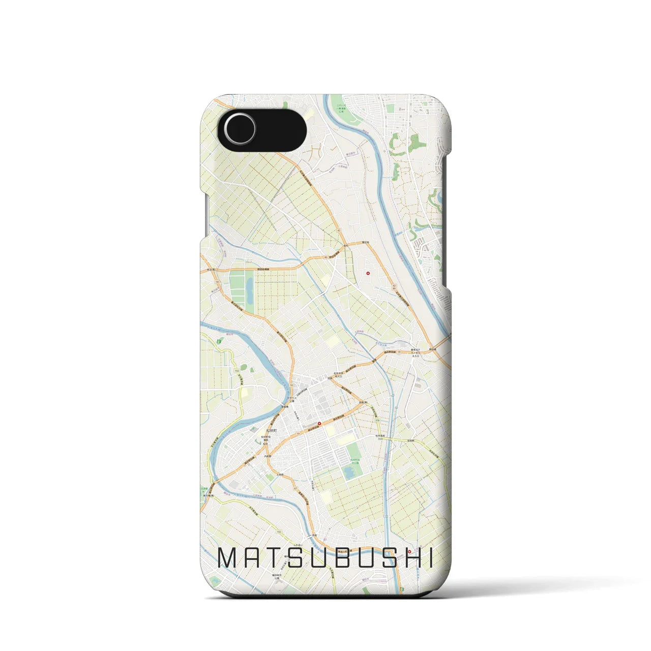 【松伏(埼玉県)】地図柄iPhoneケース(バックカバータイプ)