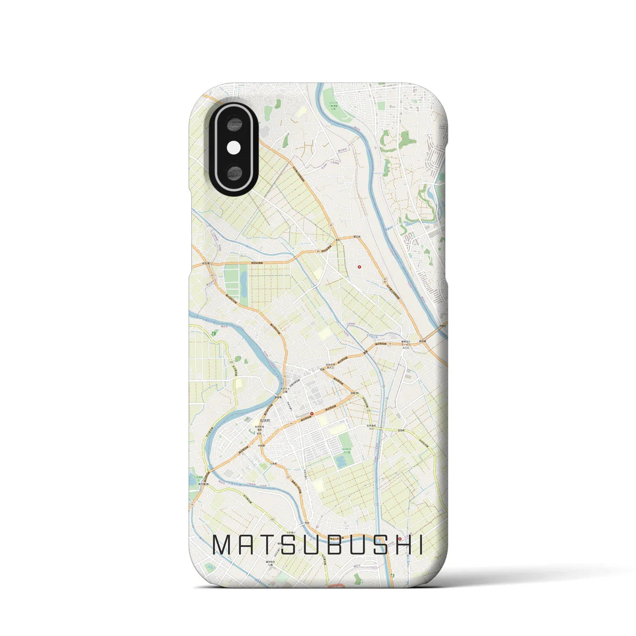【松伏(埼玉県)】地図柄iPhoneケース(バックカバータイプ)