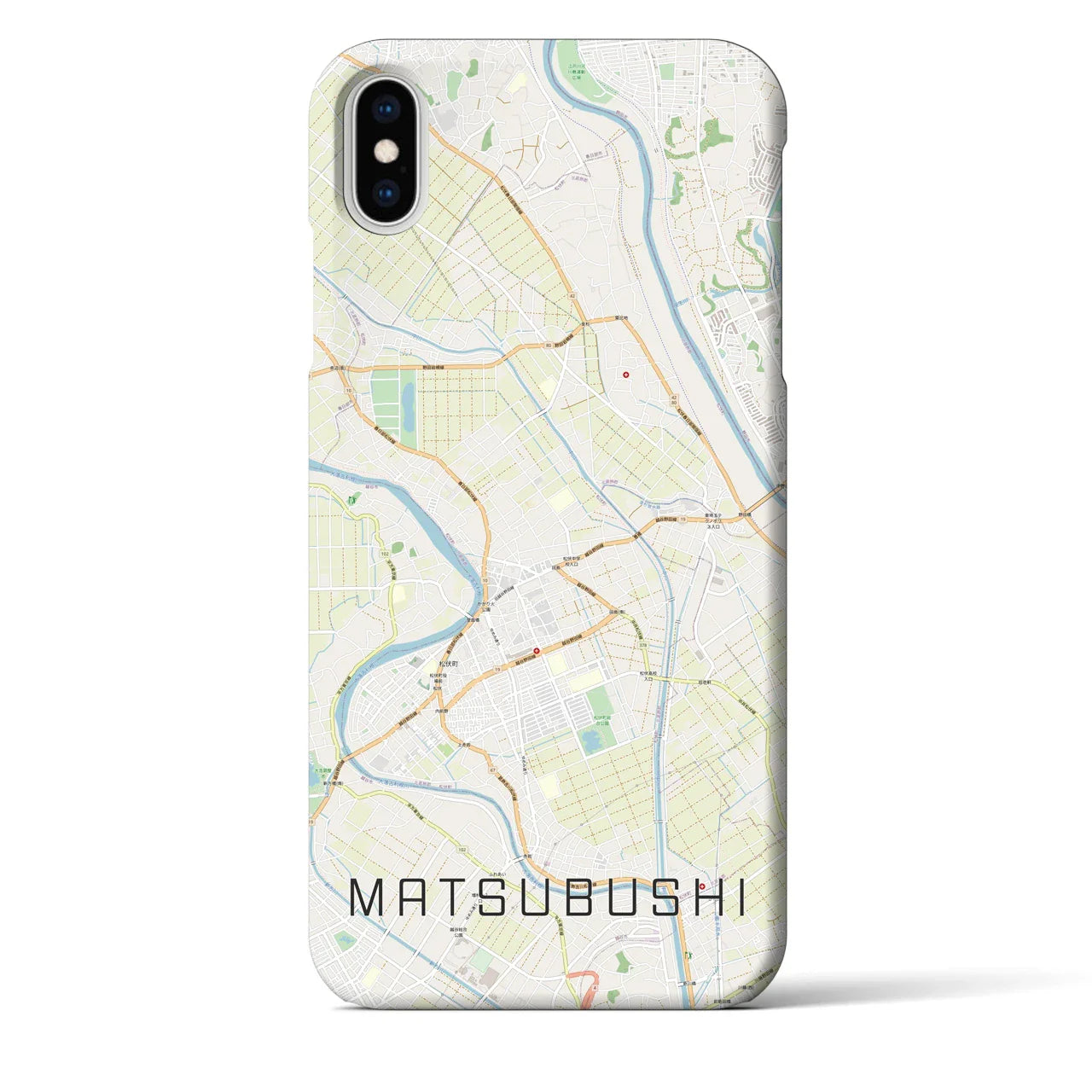 【松伏(埼玉県)】地図柄iPhoneケース(バックカバータイプ)