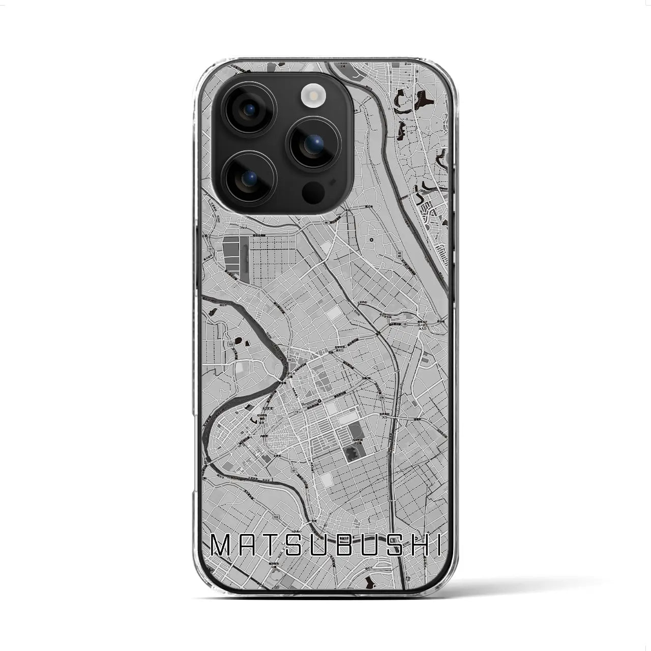 【松伏(埼玉県)】地図柄iPhoneケース(クリアタイプ)